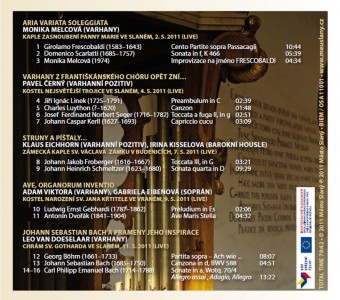 CD Varhany znějící 2011, zadní strana